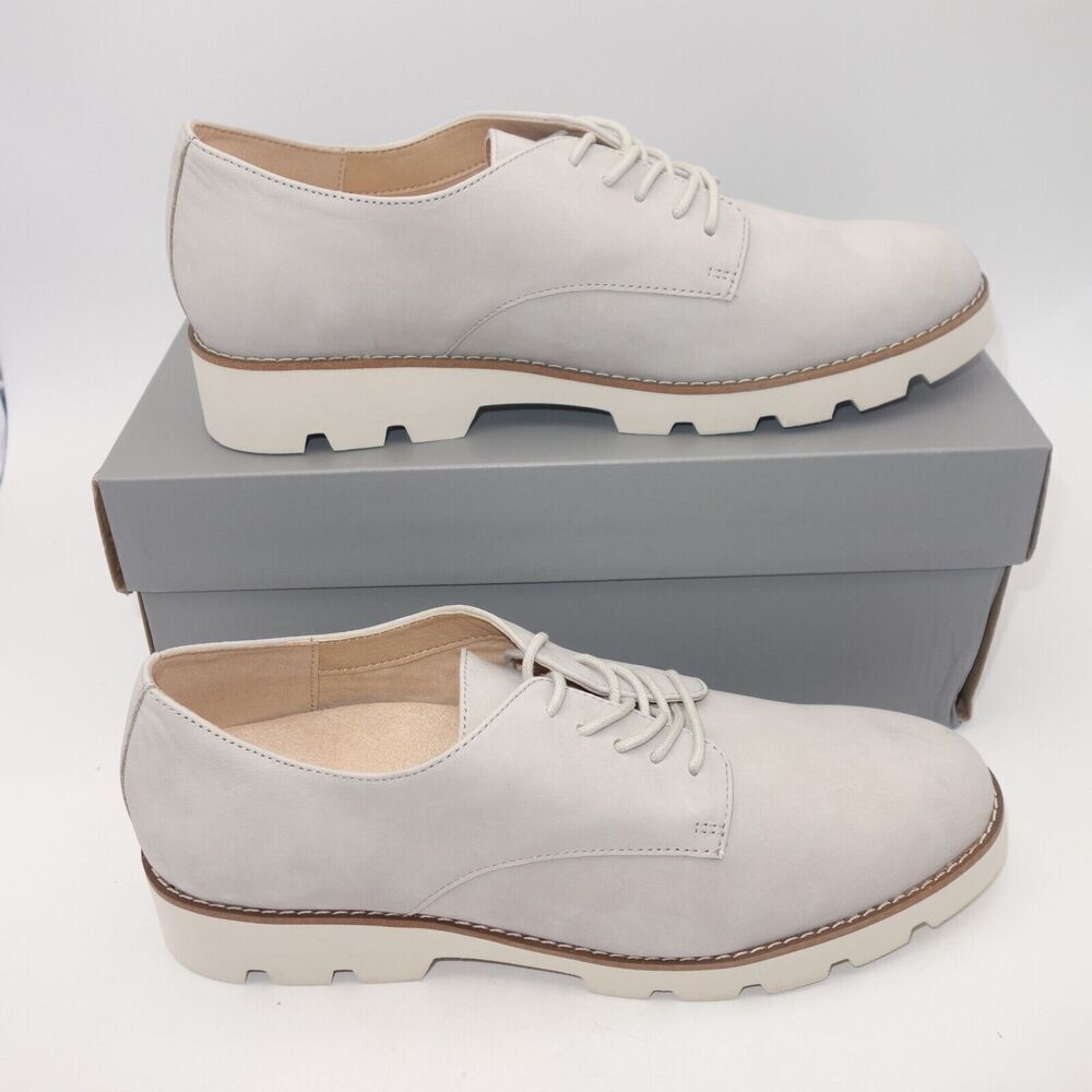NEW Vionic Adina Oxford Nubuck Gray Leather Lace Up Orthotic Shoes Women's 8 - Picture 3 of 9